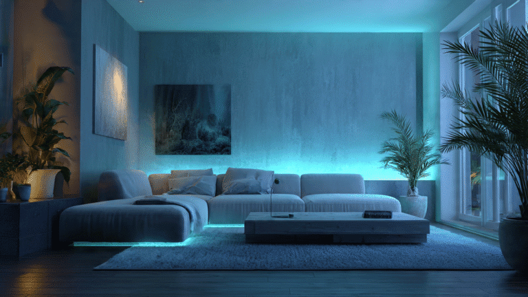 Bedroom ceiling painted with glow in the dark phosphorescent paint showing stars and constellations glowing in the dark