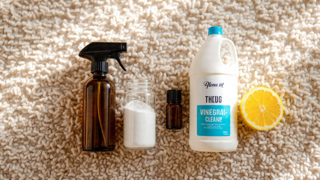 Comparison of homemade vinegar and baking soda cleaner vs store-bought carpet cleaner.