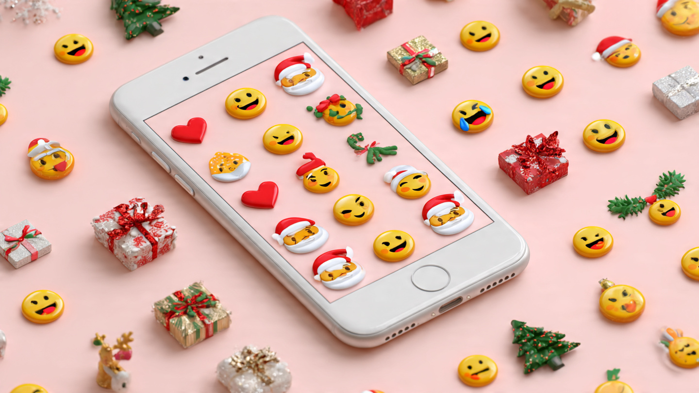 Example of creative text and Home Alone emoji combination for holiday messaging