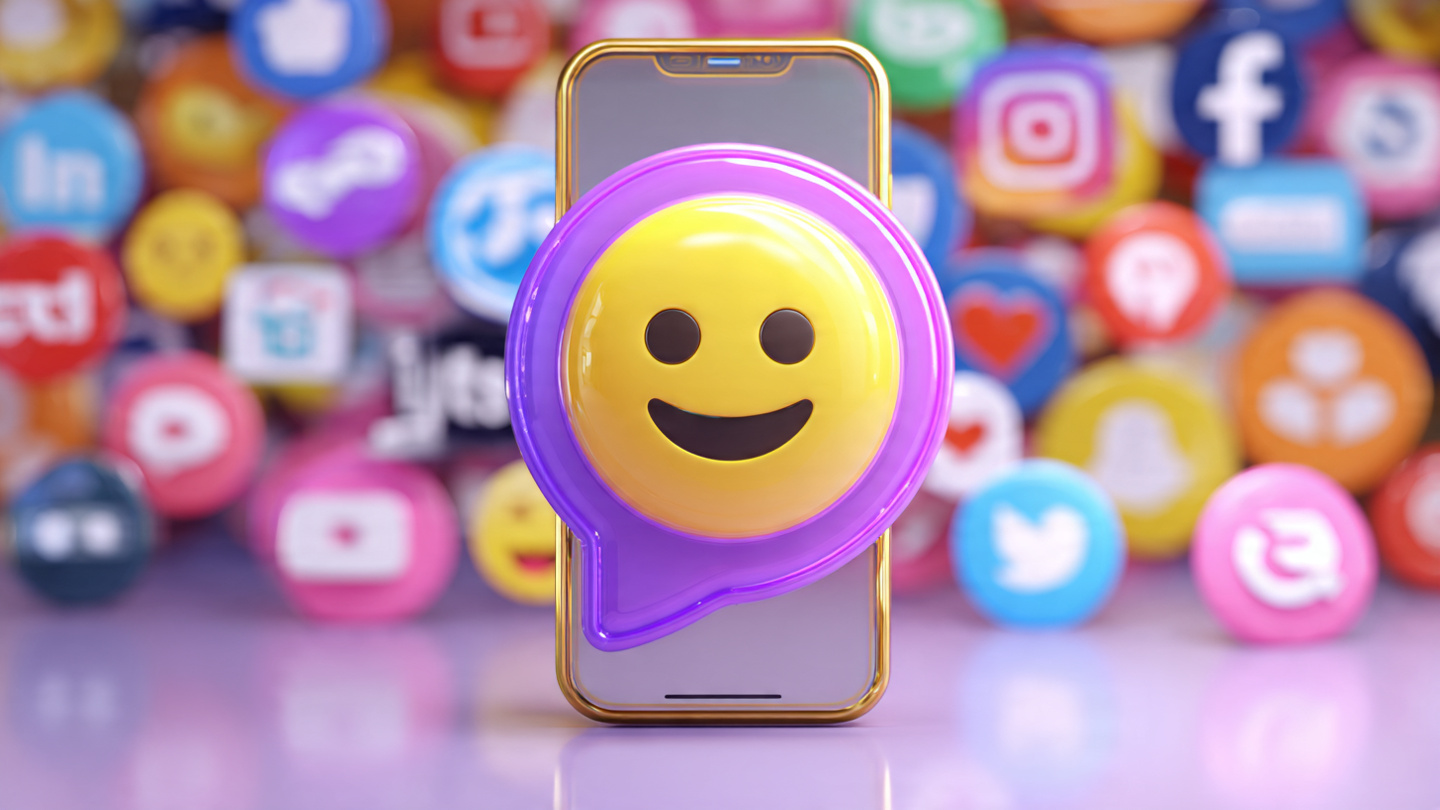 Sheesh emoji on smartphone screen showing social media use.