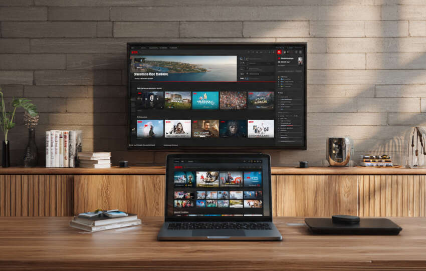 Unlock content with Streameast on laptop and TV.